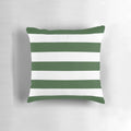 Green and white striped minimalist design pillow