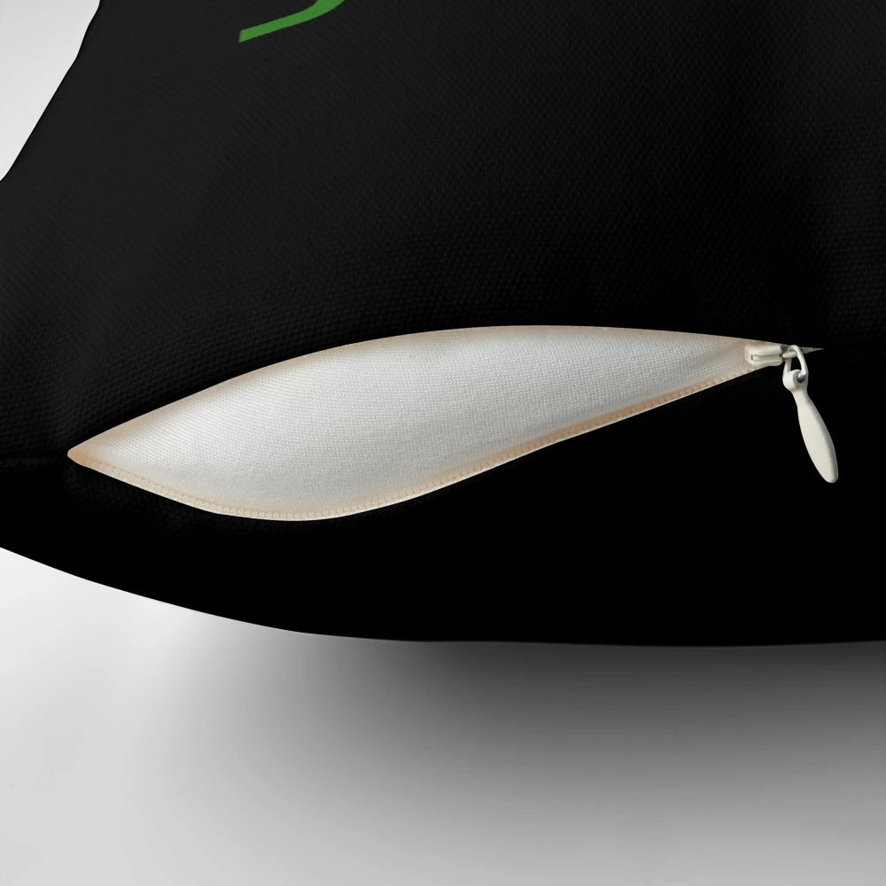 A plush, green pillow with a John Deere-inspired design, perfect for farm and agriculture enthusiasts.