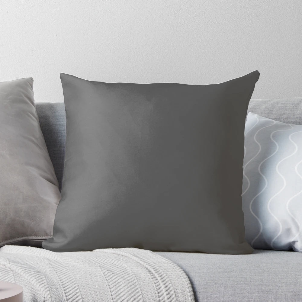 Soft, grey pillow with a simple, minimalist design