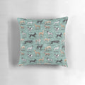 A decorative pillow featuring a beautiful greyhound or sighthound breed pattern design