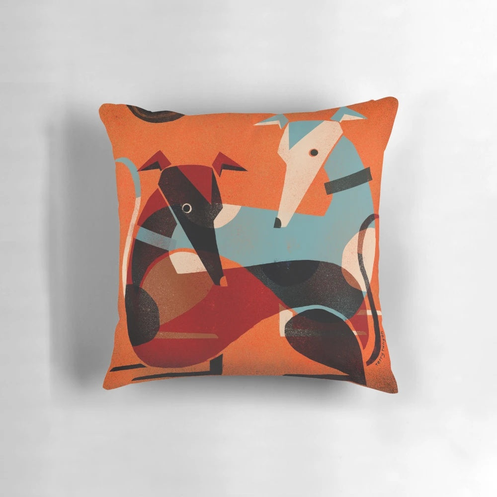 Greyhound Pair Pillow with Elegant Design for Home Decor