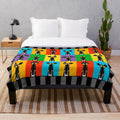 Greyhound plush blanket with pop art style design