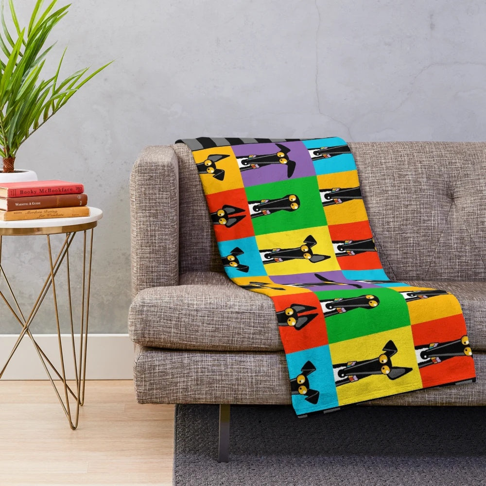 Greyhound plush blanket with pop art style design