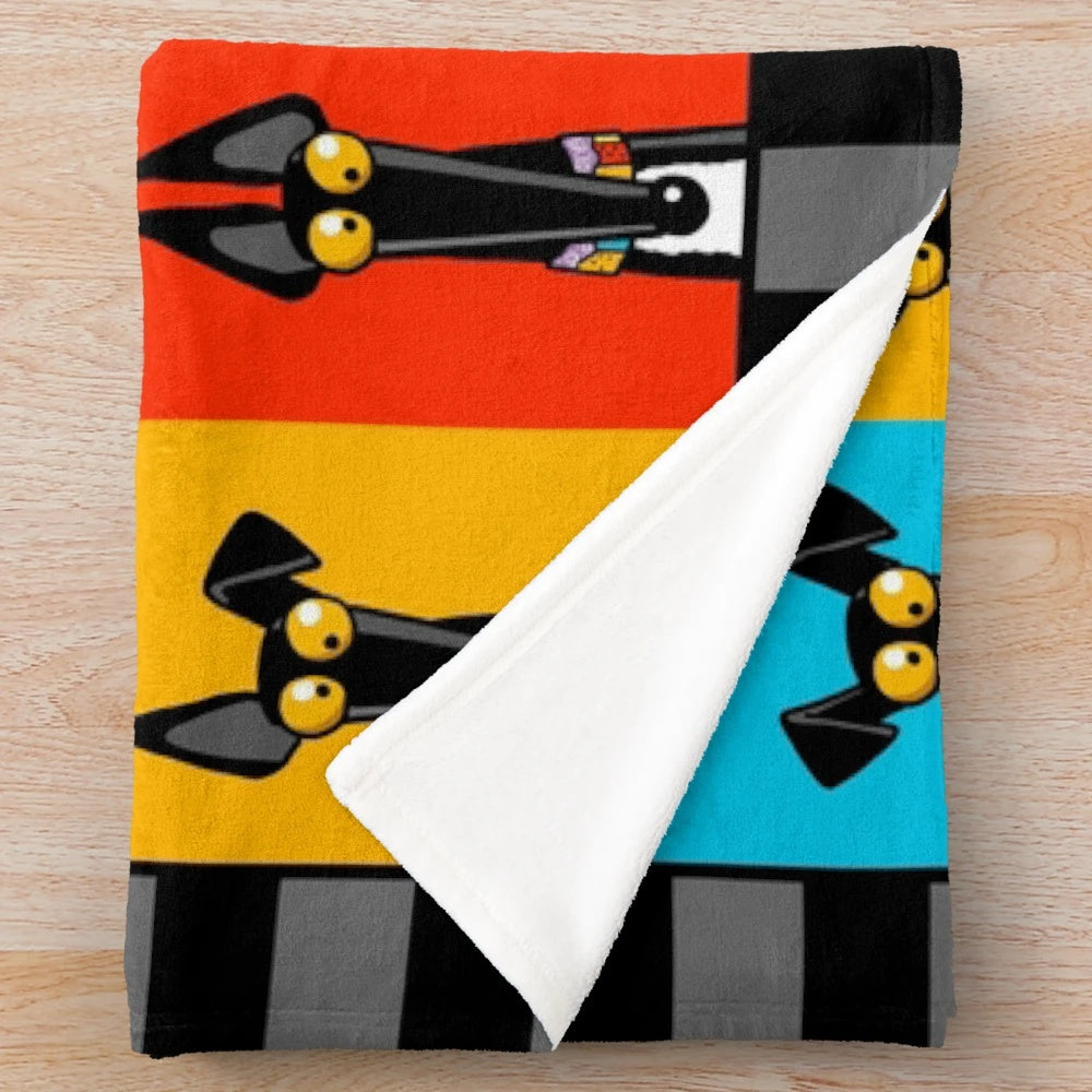 Greyhound plush blanket with pop art style design