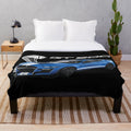 Ford Mustang GT500 Shelby Cobra inspired plush blanket in velocity blue color
