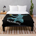 Handball player silhouette design on a plush blanket