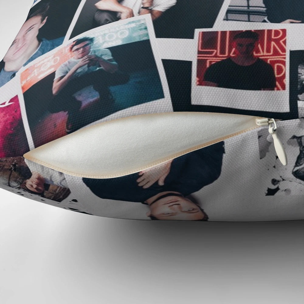Harrison Osterfield, a popular Instagram influencer, featured on a soft, comfortable pillow.