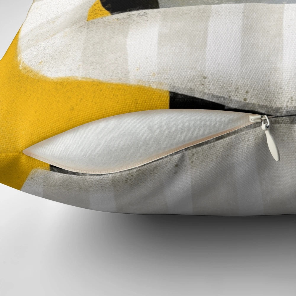 Cozy and fashionable HAT SCARF COMBO pillow featuring a playful cat design in vibrant yellow