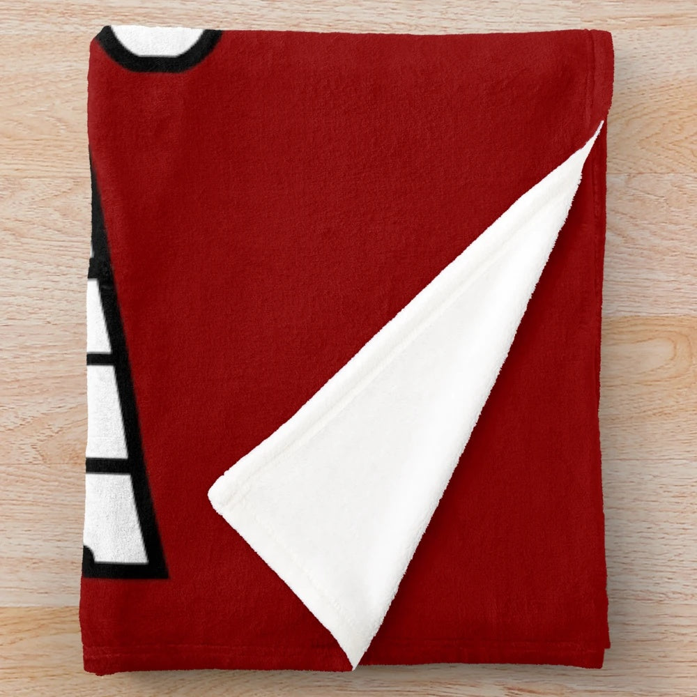 Haverford College inspired plush blanket with a stylish serif font curved design