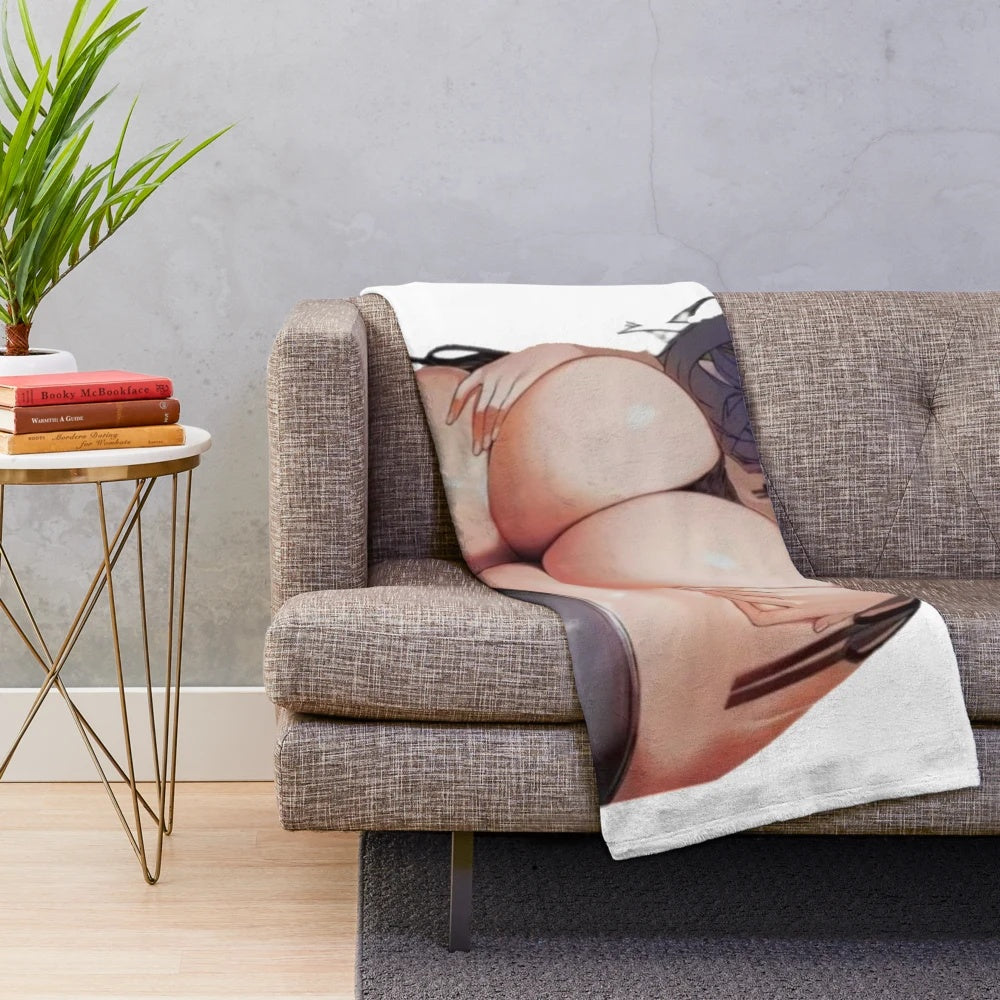 Hentai-inspired plush blanket featuring a cute anime-style design