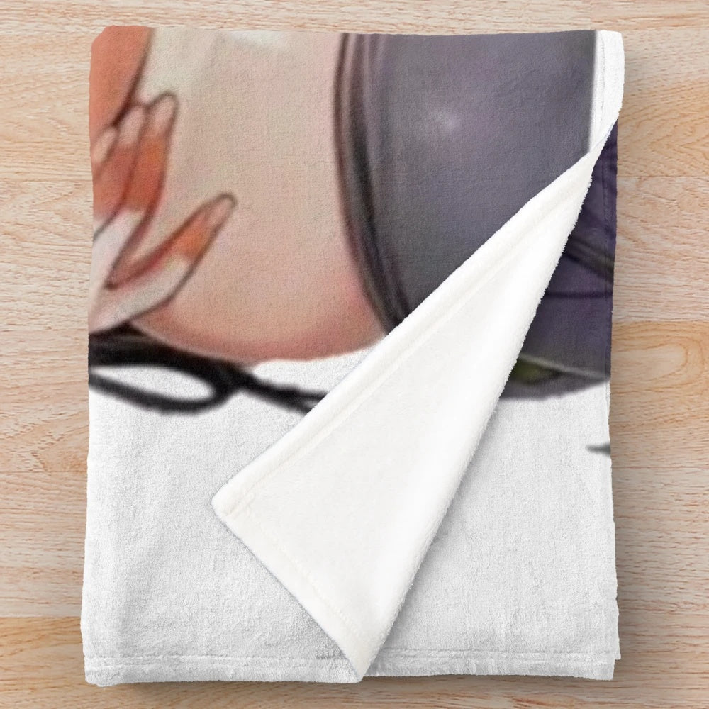 Hentai-inspired plush blanket featuring a cute anime-style design