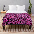 Hot pink cheetah print plush blanket