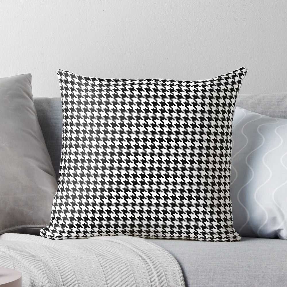 Houndstooth patterned pillow, a modern and fashionable home accessory