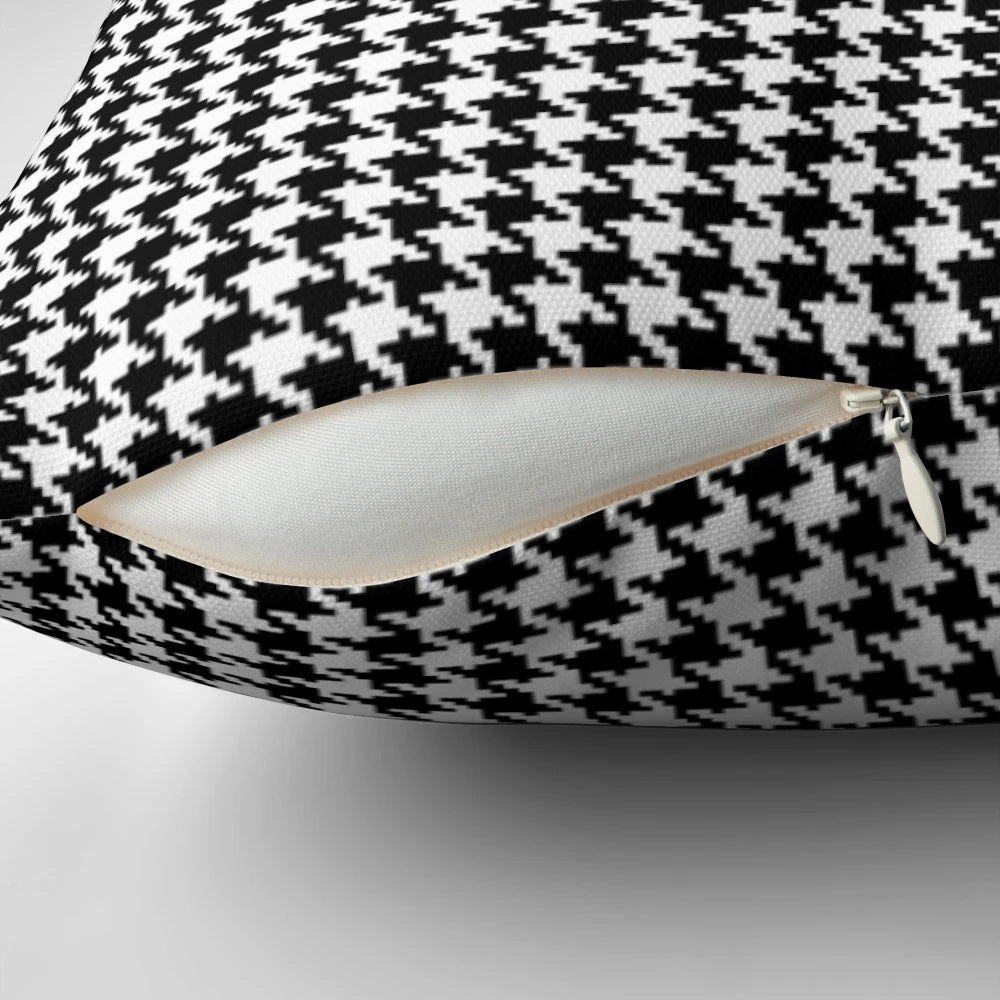 Houndstooth patterned pillow, a modern and fashionable home accessory