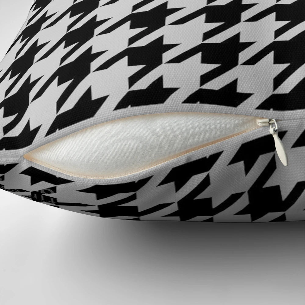 Houndstooth patterned black and white pillow from David Jones