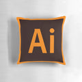 Decorative throw pillow with Illustrator software logo design