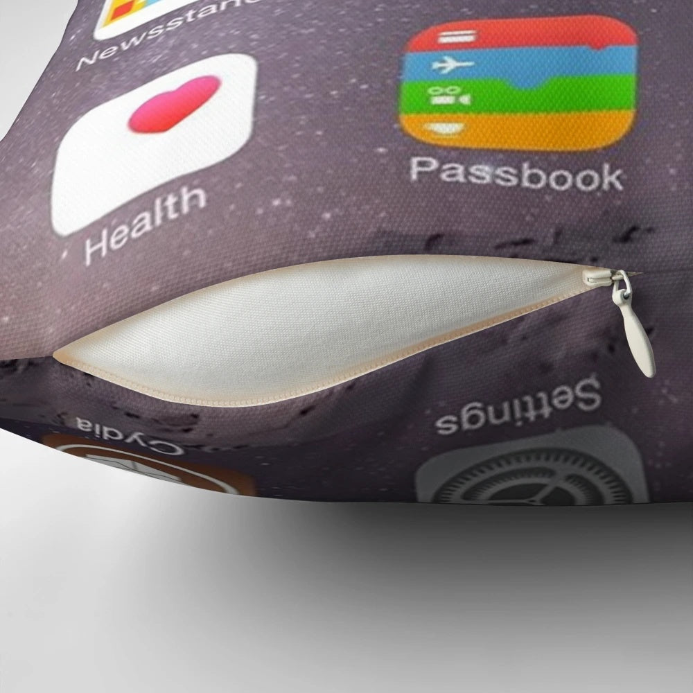 iPhone Homescreen Themed Decorative Pillow