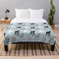 Italian Greyhound Plush Blanket with Mid-Century Modern Pattern