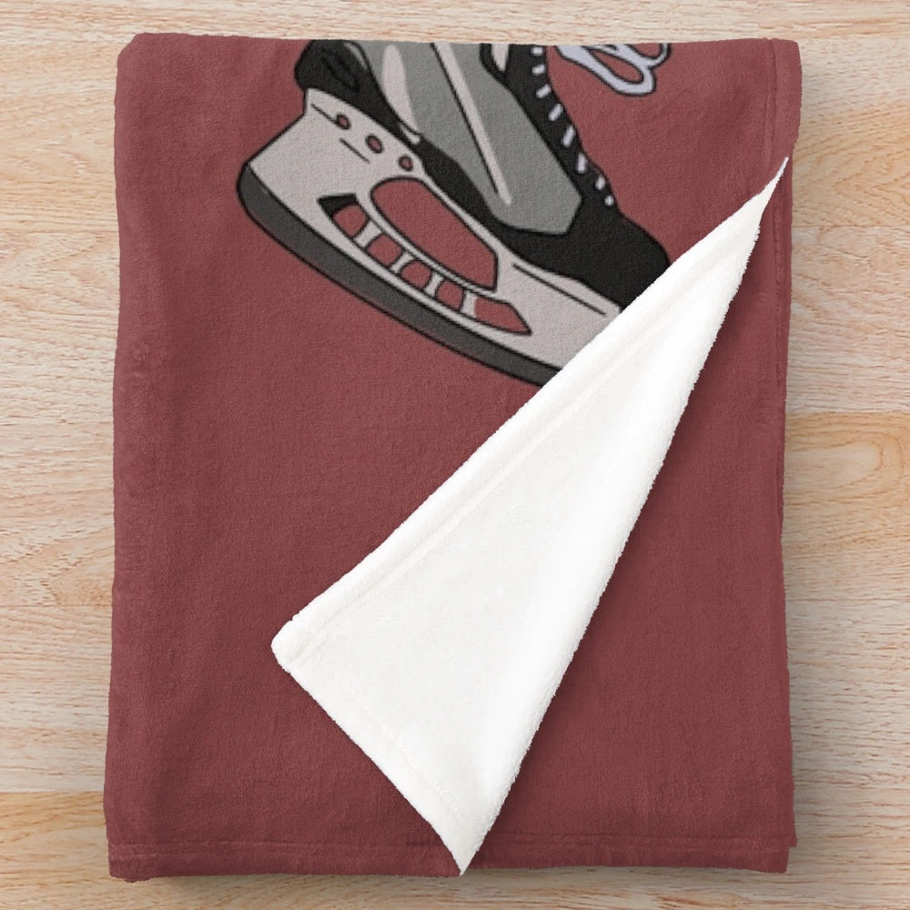 Jack Hughes-inspired plush blanket in black and red colors
