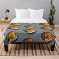Cozy plush blanket with a detailed illustration of a Japanese ramen noodles bowl
