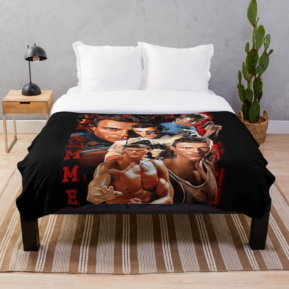 Jean Claude Van Damme inspired plush blanket