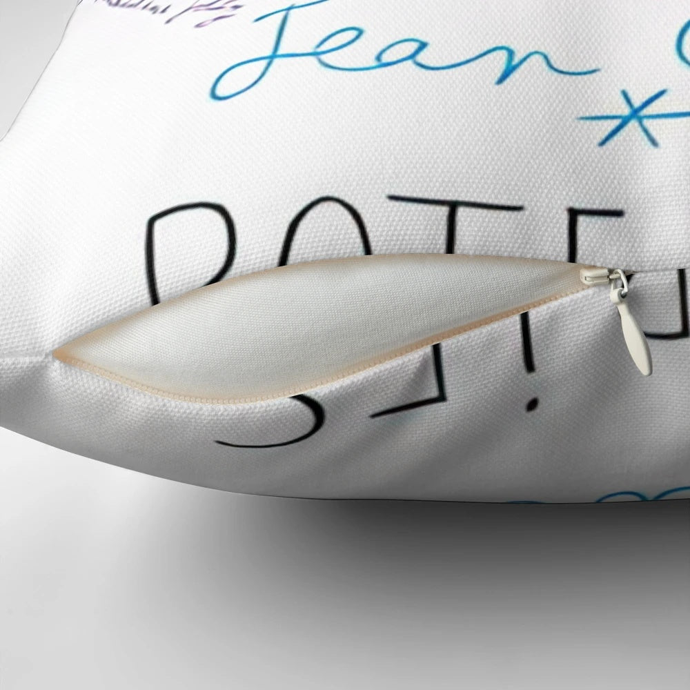 Decorative pillow featuring the iconic artwork of Jean Cocteau