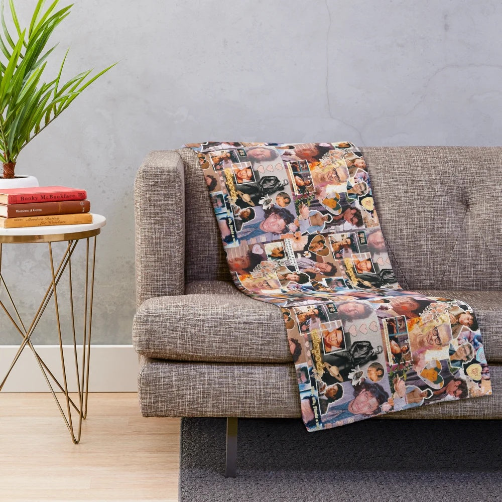 Plush blanket featuring an artistic design of actor Jeff Goldblum