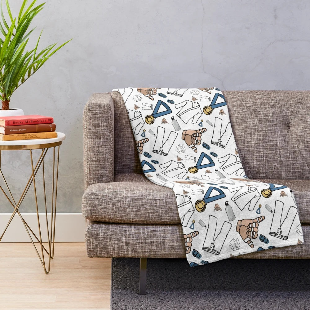 Jiu jitsu pattern plush blanket for martial arts fans