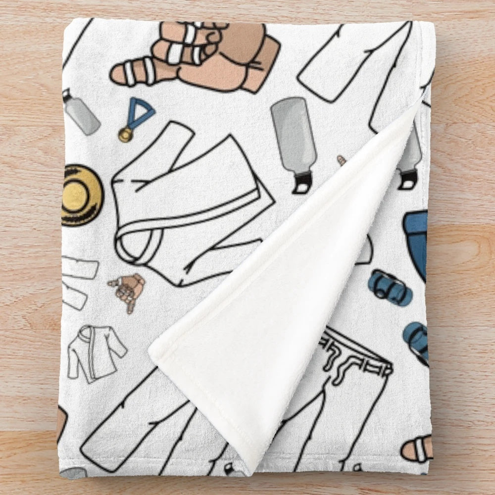 Jiu jitsu pattern plush blanket for martial arts fans
