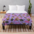 Purple plush blanket featuring a Judge Judy inspired pattern