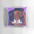 Jul-themed decorative pillow, featuring the iconic sign from Sousou, a popular French rap group
