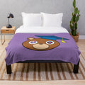 Kanye Graduation Bear Plush Blanket featuring a cartoon-style bear design