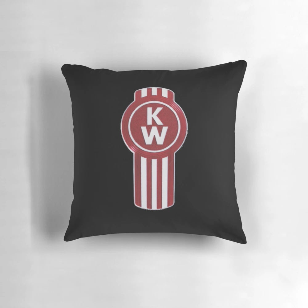 Comfortable pillow featuring the iconic Kenworth truck logo in red and white