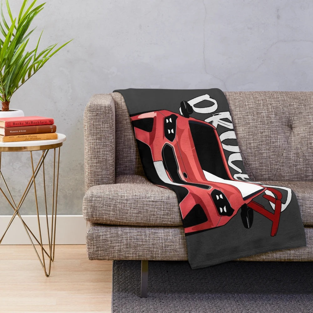 Kia Proceed GT inspired plush blanket with car silhouette design