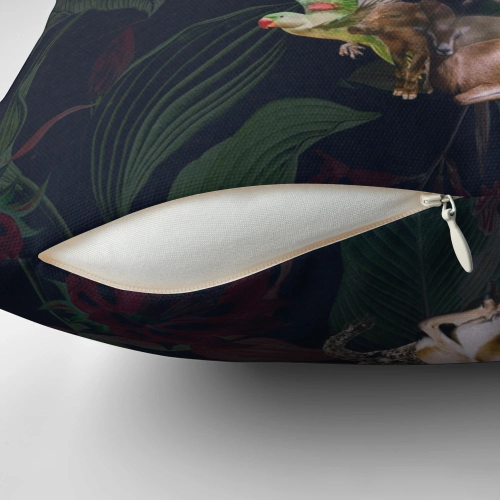A decorative pillow featuring a striking skull design, perfect for adding a touch of edgy style to any room.