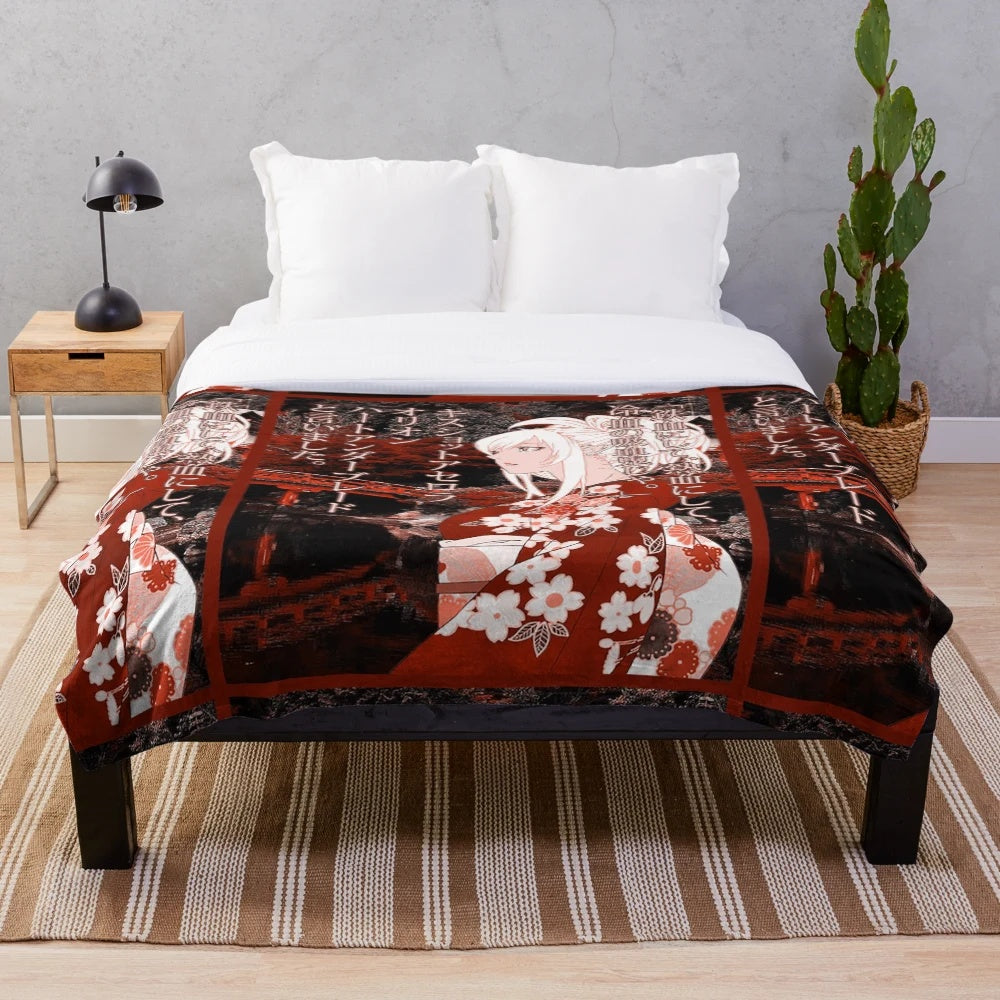 Soft and cozy plush blanket featuring the iconic Kiss-Shot Acerola-Orion Heart-Under-Blade design