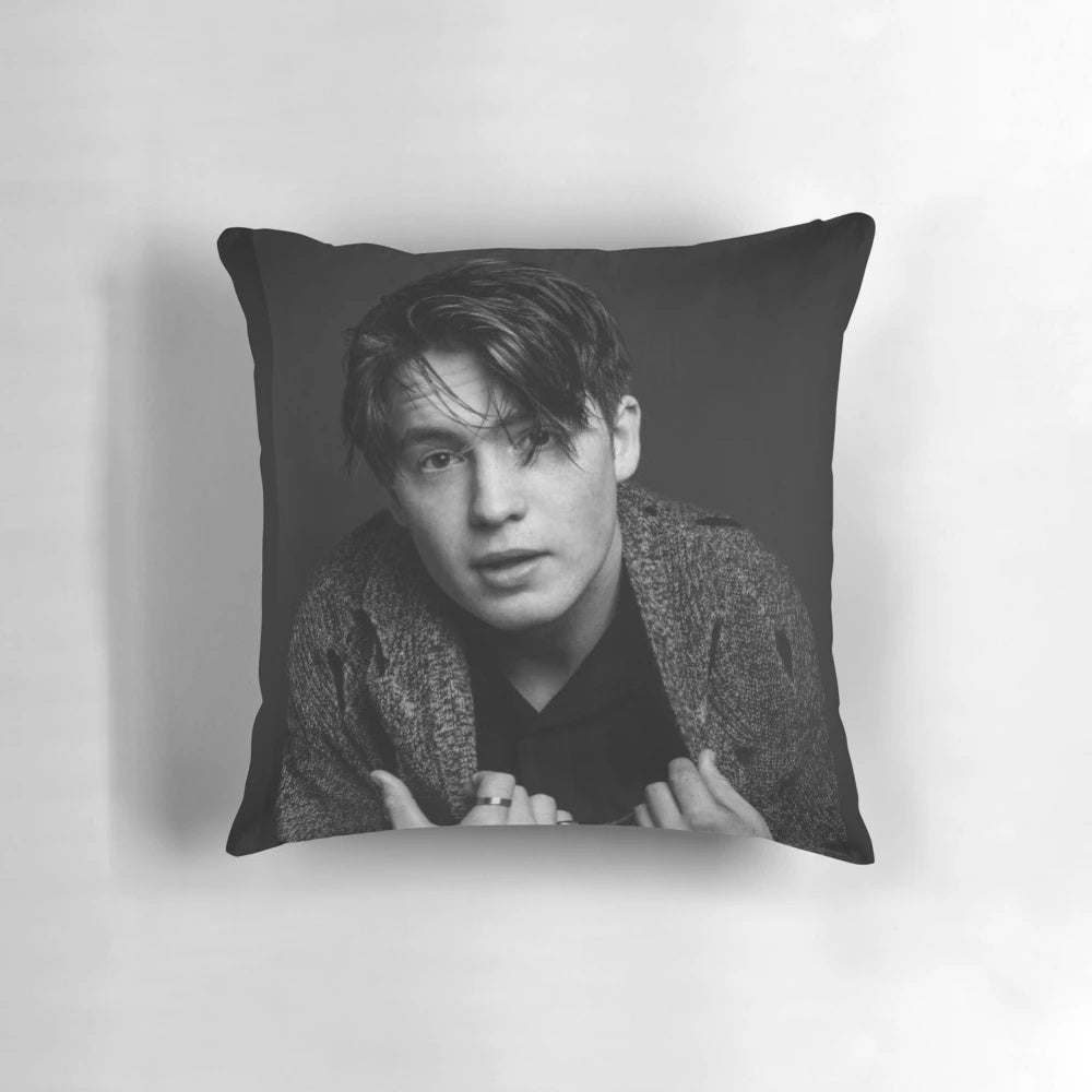 Soft, comfortable pillow featuring an image of Kit Connor, the star of the Netflix series Heartstopper.