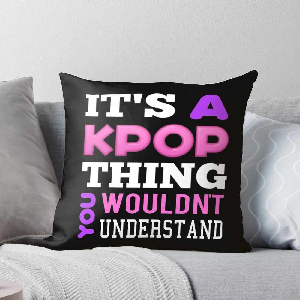 Kpop-inspired black pillow with sleek, modern design
