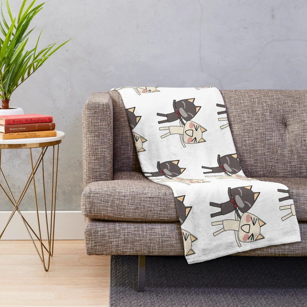 Kuro and Toro inspired plush blanket with a cozy aesthetic