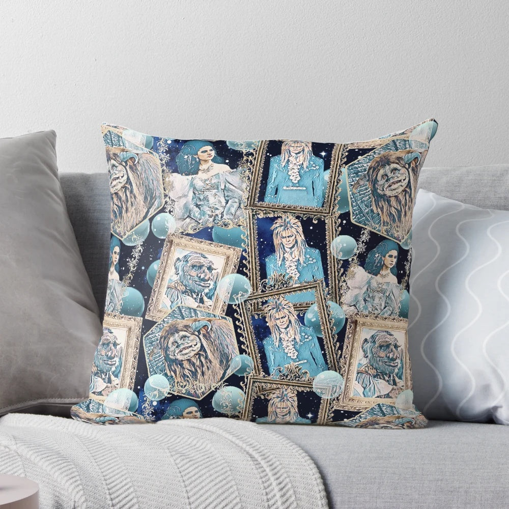 Geometric labyrinth pattern decorative throw pillow