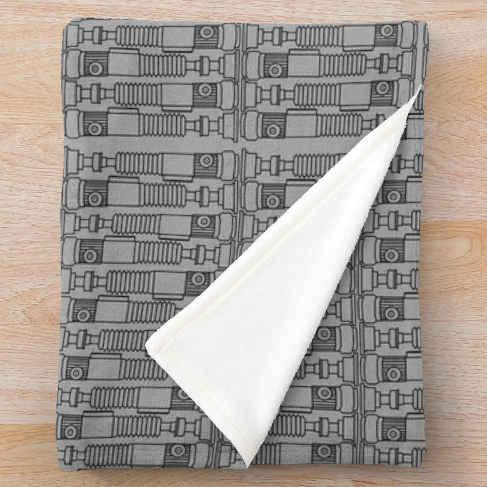 Laser sword pattern plush blanket featuring a stylish design for sci-fi fans