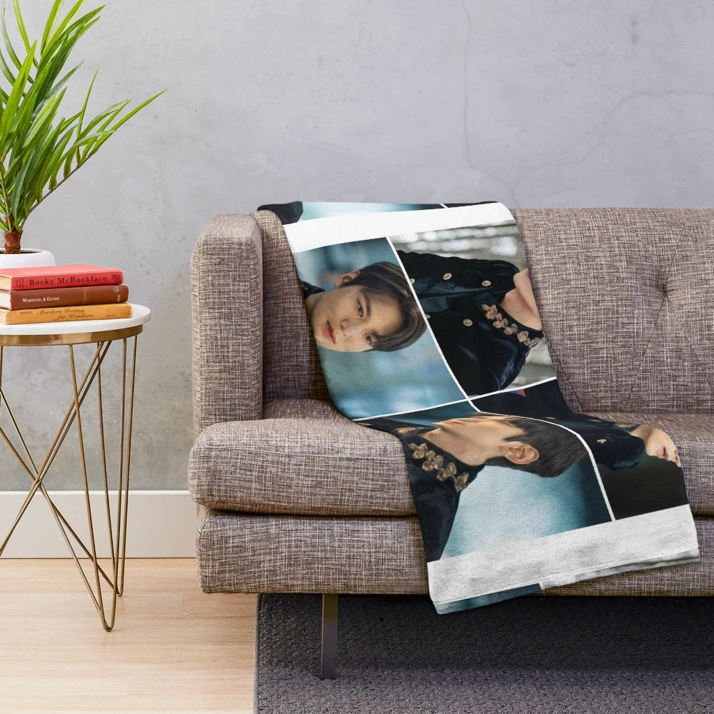Cozy plush blanket featuring a collage of Korean actor Lee Min Ho from popular dramas