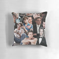 Collage pillow featuring images of actor Leonardo DiCaprio in various roles