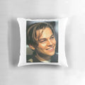 Soft, high-quality decorative pillow featuring a portrait of famous actor Leonardo DiCaprio