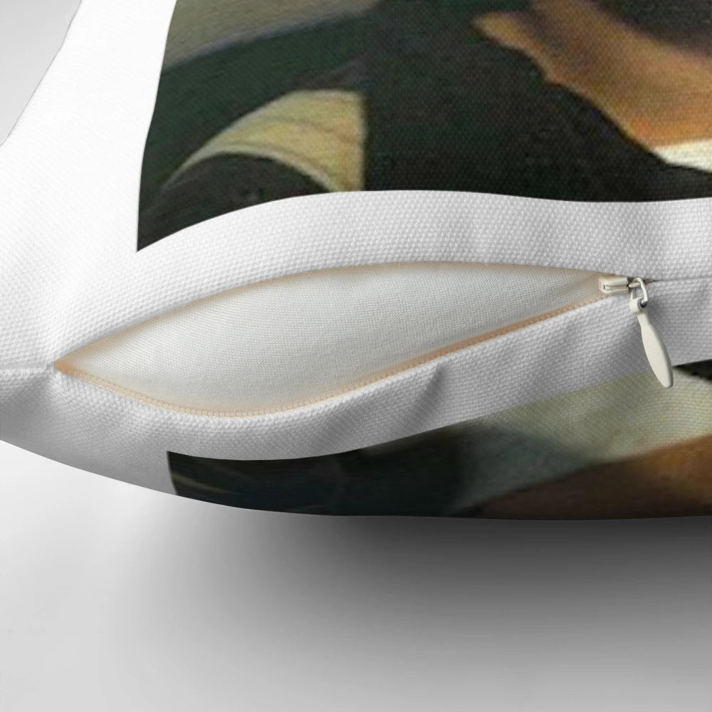 Soft, high-quality decorative pillow featuring a portrait of famous actor Leonardo DiCaprio