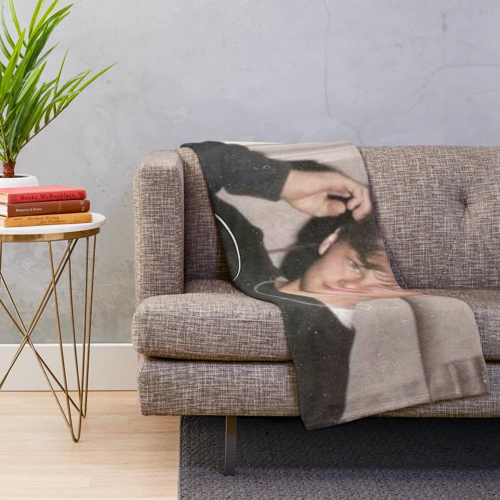 Leonardo DiCaprio inspired plush blanket with colorful and trendy design