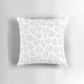 Leopard print decorative pillow in silver gray and white colors