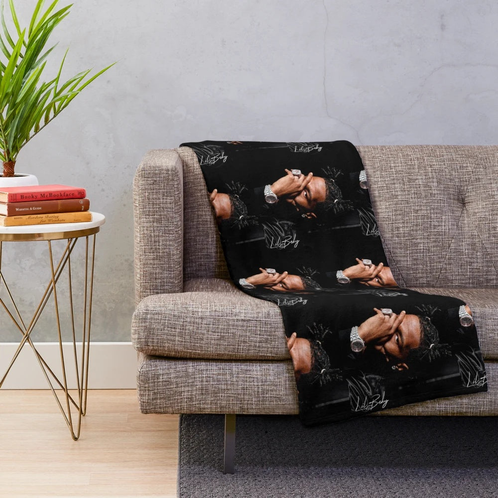Lil Baby inspired iced out plush blanket