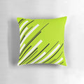 Lime green diagonal throw pillow with a modern, minimal design