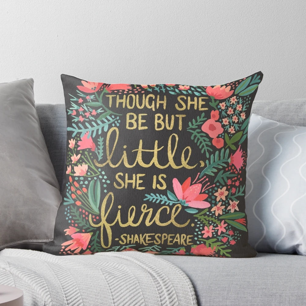 Little & Fierce Charcoal Decorative Pillow for Stylish Home Accents
